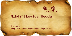 Mihálkovics Hedda névjegykártya